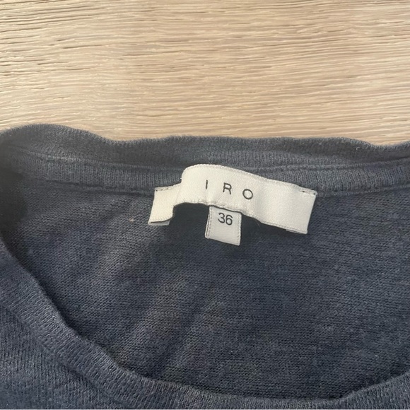IRO Dark Gray Holey Long Sleeve Tee - Picture 3 of 3